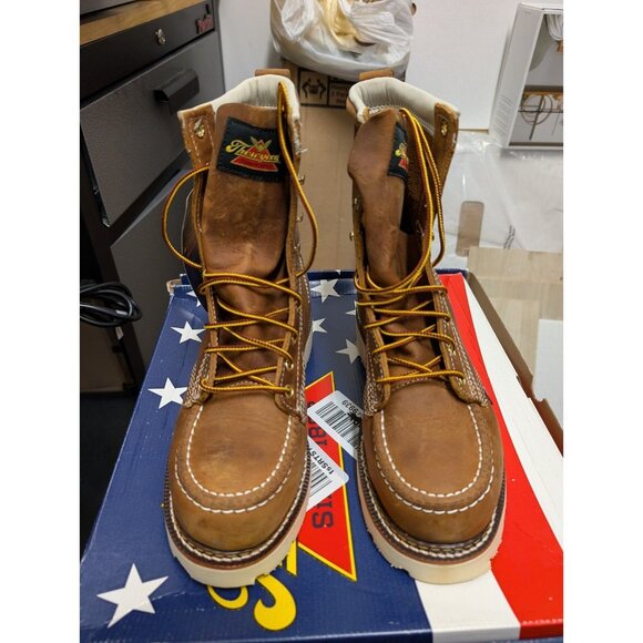 THOROGOOD 804-4378 8" Moc Toe Steel Toe Work Boots EH Size 6 D MADE IN USA - Picture 1 of 7